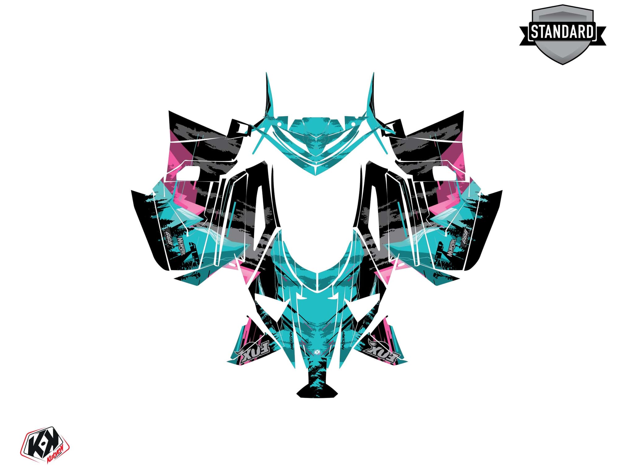 Kit graphique Motoneige ARCTIC CAT CROSSFIRE METEOR Turquoise | Arctic Cat | Kutvek - View 2