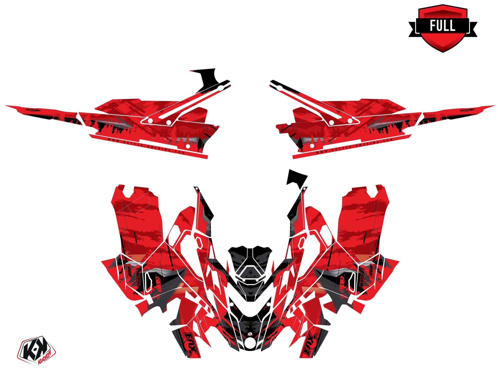 Graphic Kit Snowmobile Lynx Boondocker DS Meteor Red | Lynx | Kutvek - View 4