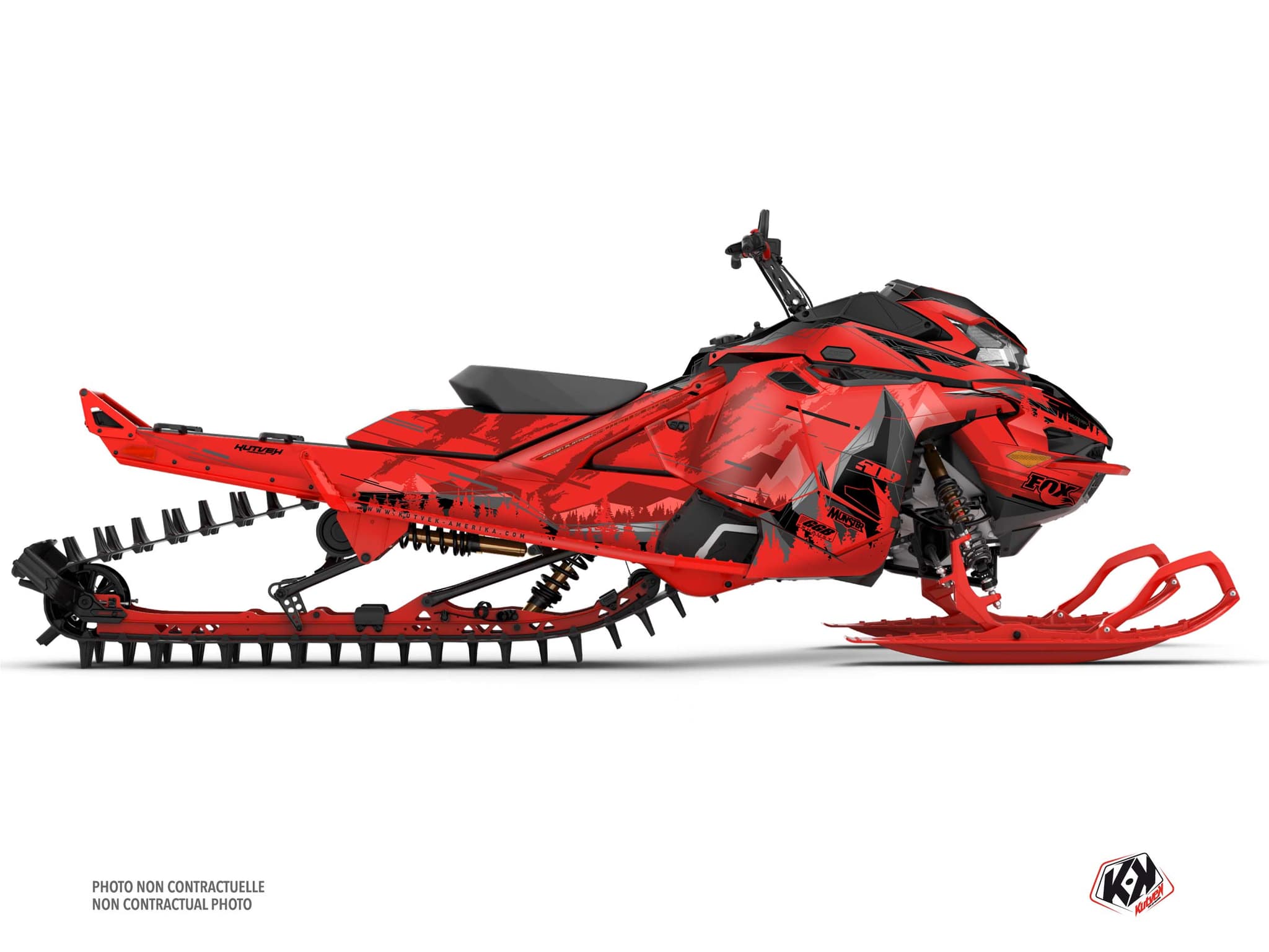 Graphic Kit Snowmobile Lynx Boondocker DS Meteor Red | Lynx | Kutvek - View 3