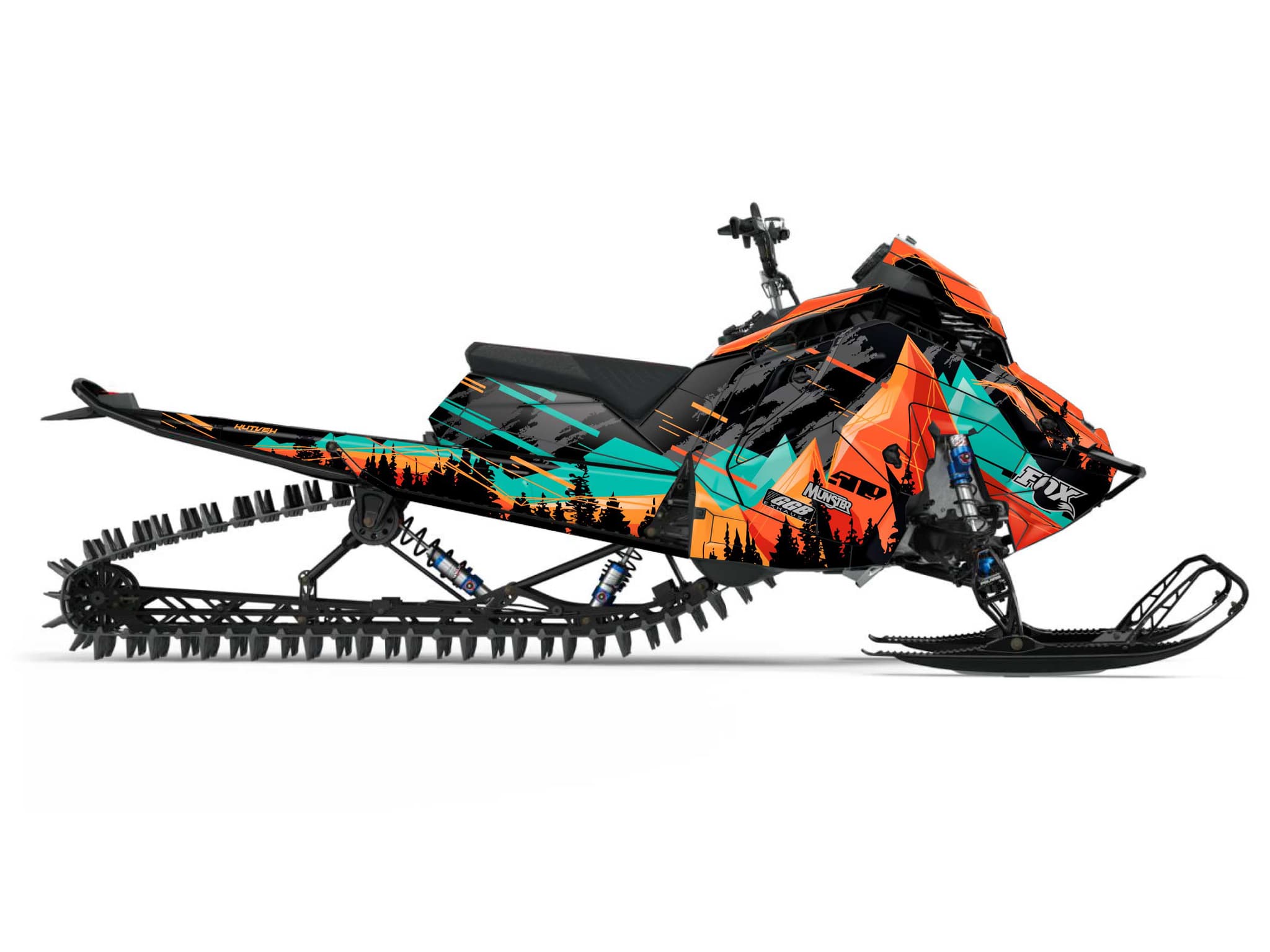 Kit graphique Motoneige POLARIS 600R Race Sled METEOR Orange