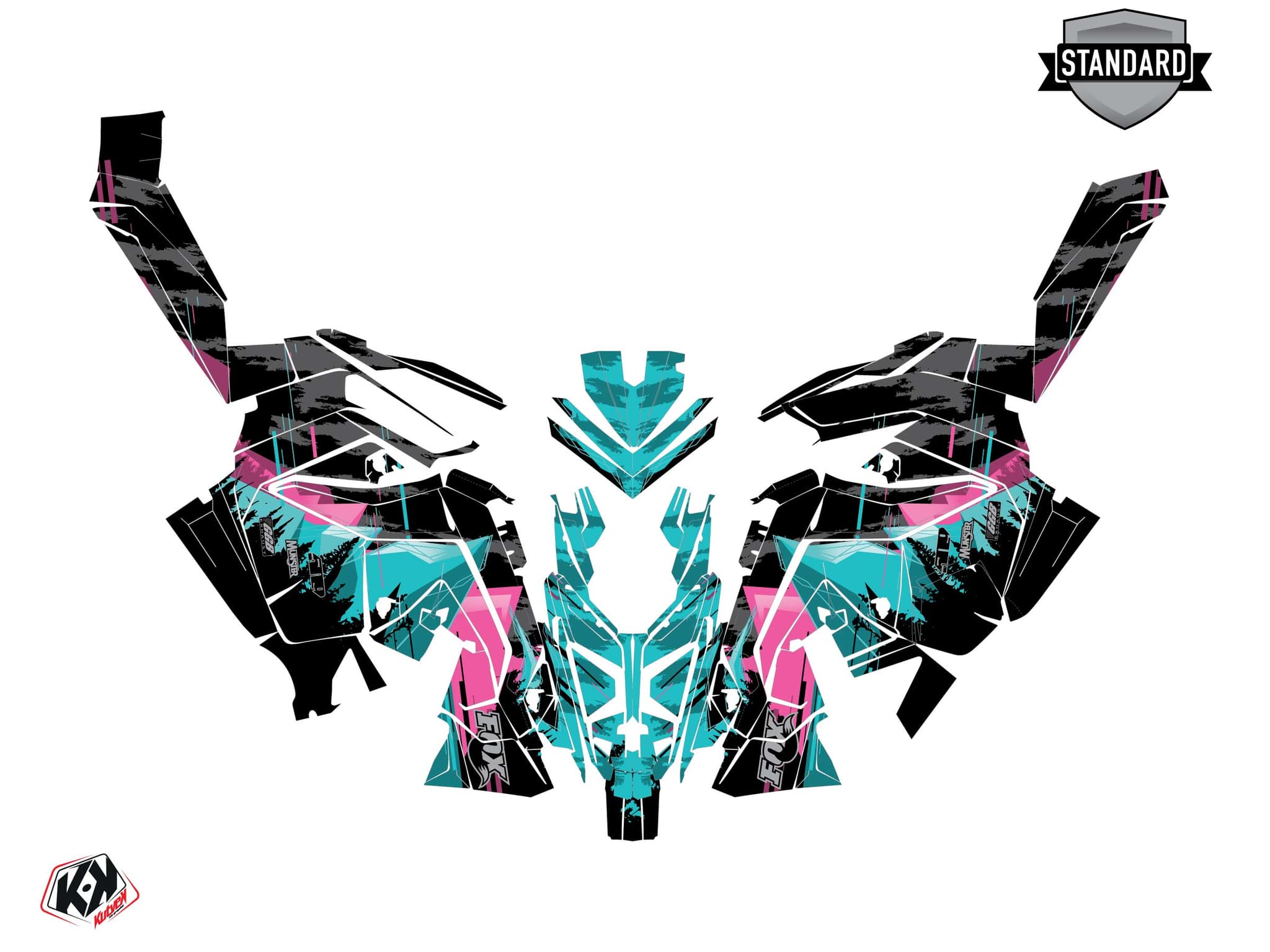 Snowmobile POLARIS 600R Race Sled METEOR Turquoise graphic kit | Polaris | Kutvek - View 2