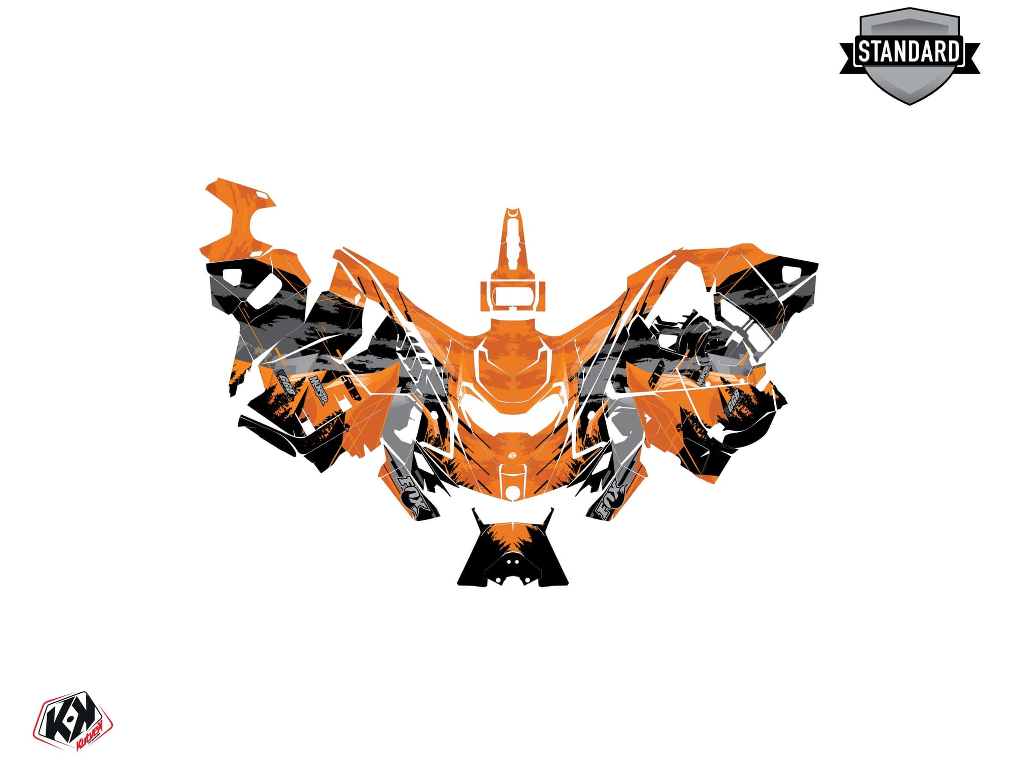 snowmobile skidoo backcountry 600r e-tec meteor orange serie graphic kit | Skidoo | Kutvek - View 2