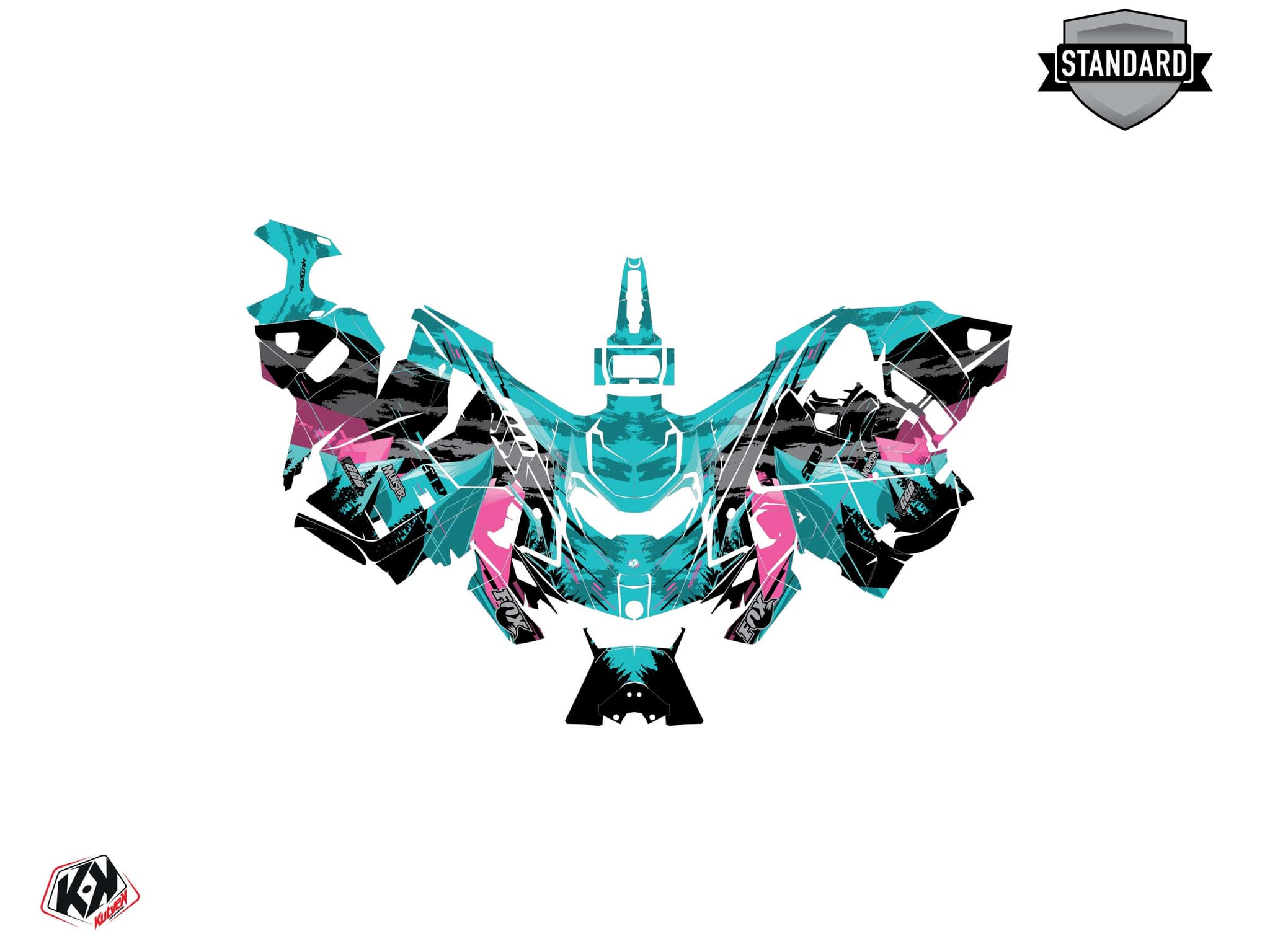 Kit graphique Motoneige SKIDOO BACKCOUNTRY SPORT METEOR Turquoise | Skidoo | Kutvek - View 2