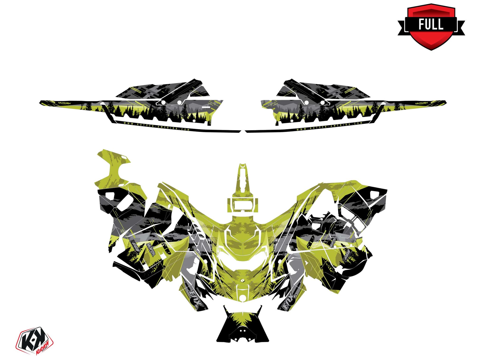 Kit graphique Motoneige SKIDOO MXZ X 600 E-TEC METEOR Vert | Skidoo | Kutvek - View 3