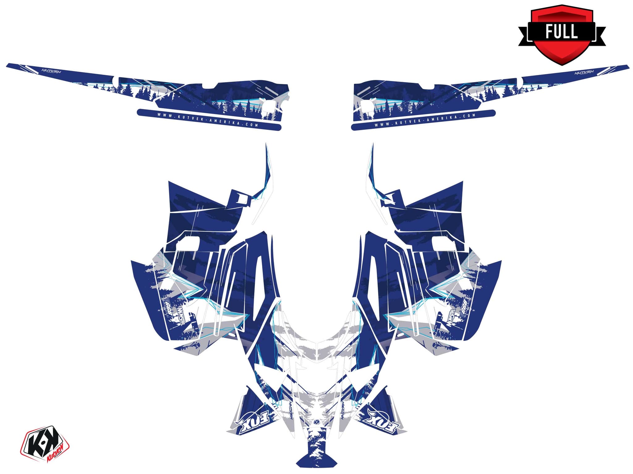 Kit graphique Motoneige YAMAHA SIDEWINDER SRX METEOR Bleu | Yamaha | Kutvek - View 3