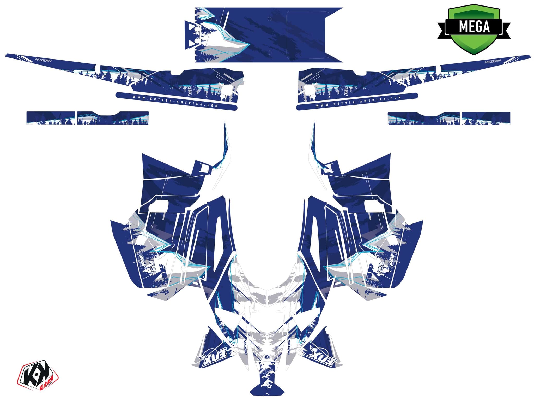 Kit graphique Motoneige YAMAHA SIDEWINDER SRX METEOR Bleu | Yamaha | Kutvek - View 4