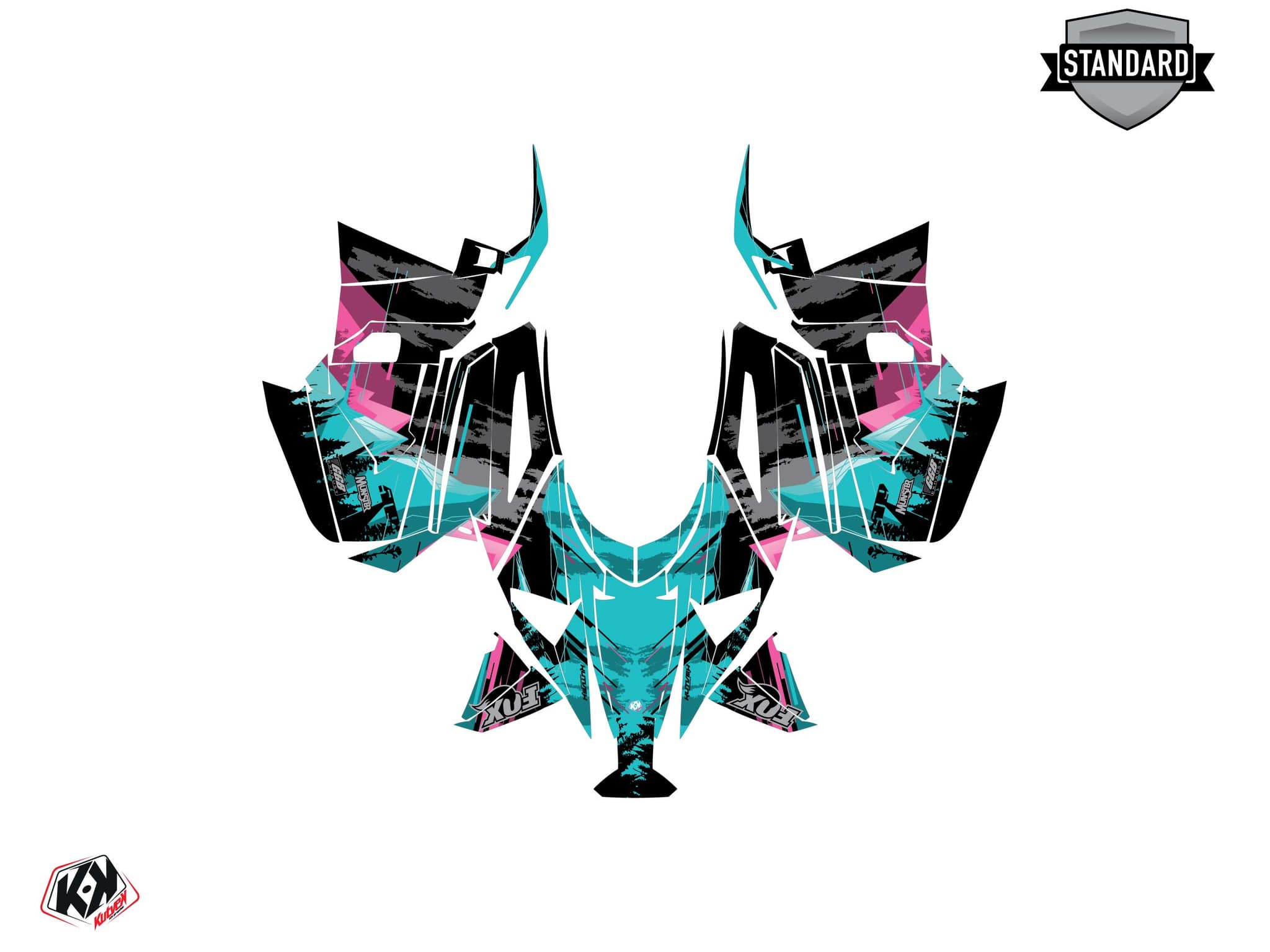 Kit graphique Motoneige YAMAHA APEX METEOR Turquoise | Yamaha | Kutvek - View 2