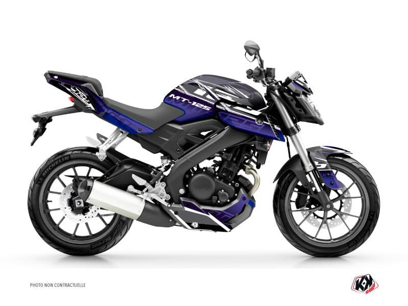 Yamaha MT 125 Street Bike Mission Graphic Kit Blue | MT 125 / FZ 125 | Kutvek