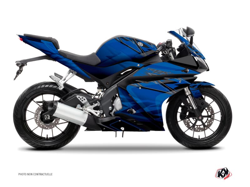 Kit graphique Moto Mission Yamaha R125 Bleu Noir | Yamaha | Kutvek