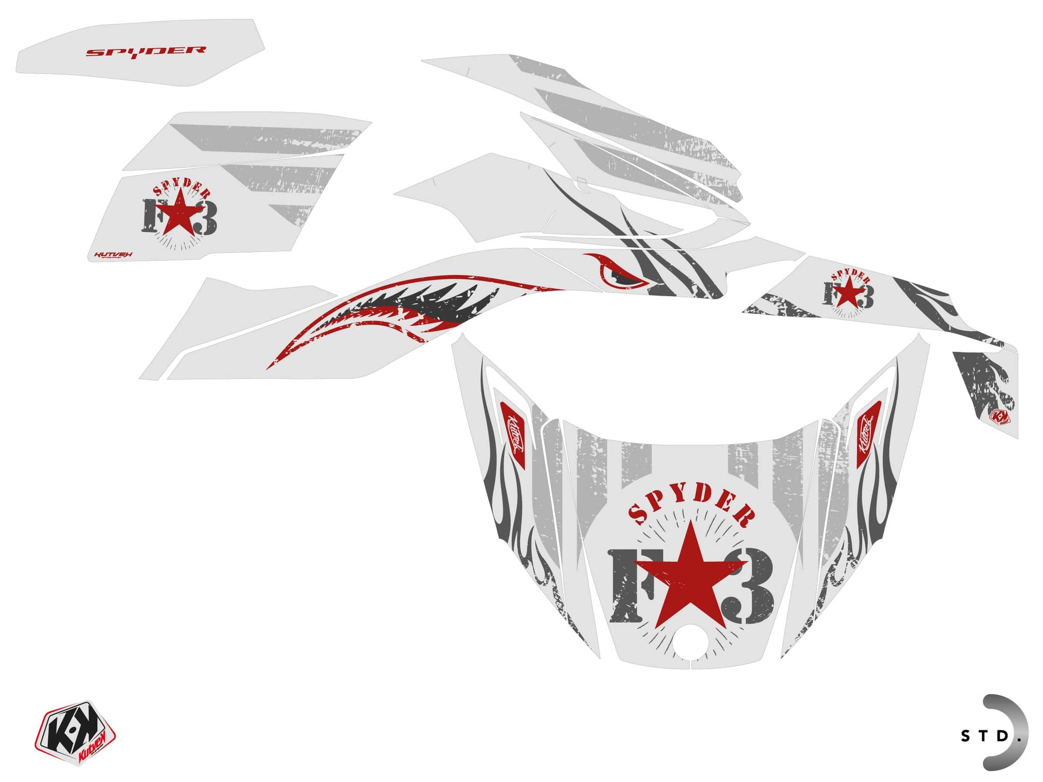 kit decorativo hybride can-am spyder rt navy bianco | Can am | Kutvek - View 2