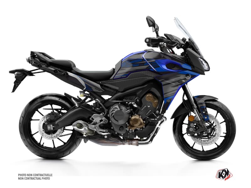 kit graphique moto yamaha tracer 900 night noir-bleu  