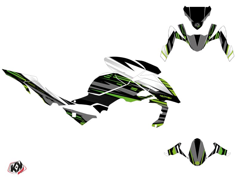 Kit graphique Moto Night Kawasaki Z 650 Blanc Vert | Kawasaki | Kutvek - View 2