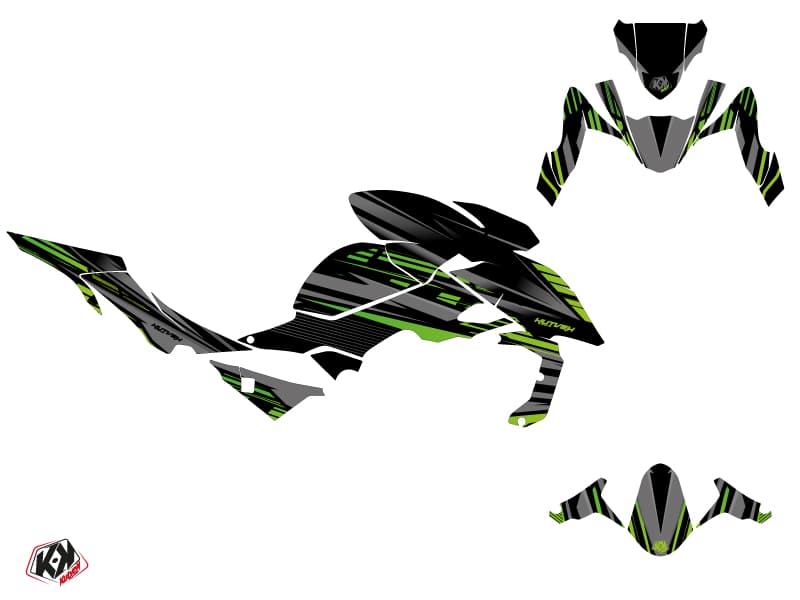 Kit graphique Moto Night Kawasaki Z 650 Noir Vert | Kawasaki | Kutvek - View 2