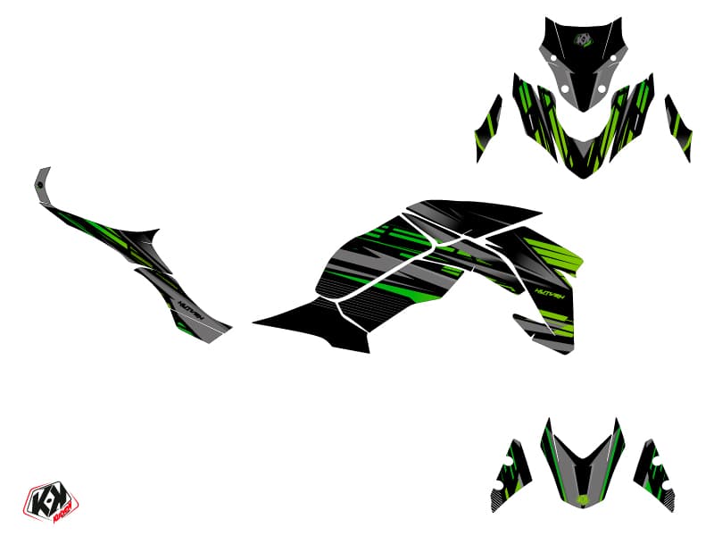 kit graphique moto kawasaki z 900 night noir-vert | Kawasaki | Kutvek - View 2