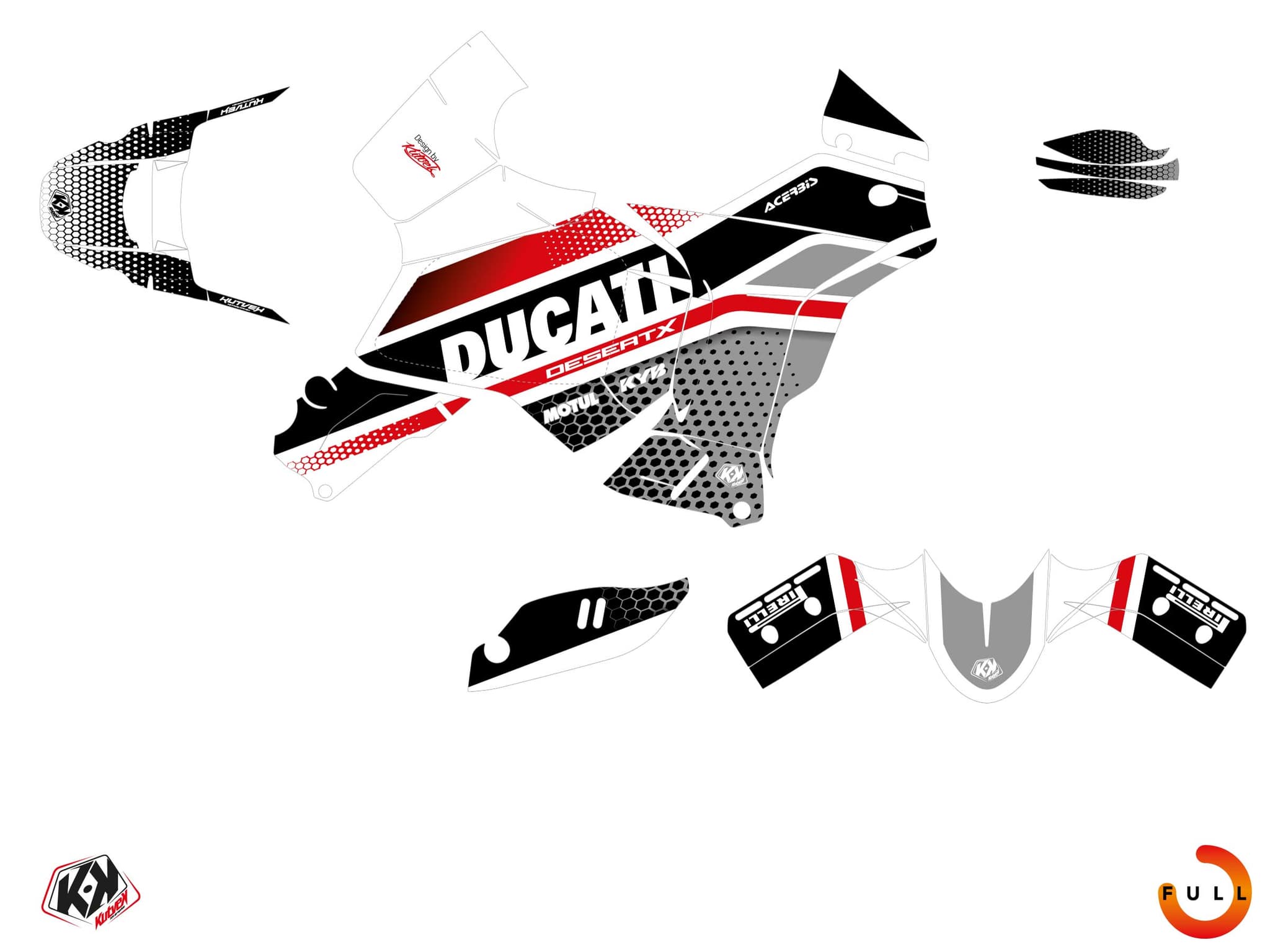 kit graphique moto ducati desert x nomia blanc | Ducati | Kutvek - View 3
