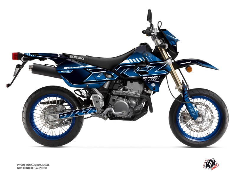 kit graphique moto suzuki dr-z 400 sm oblik bleu  