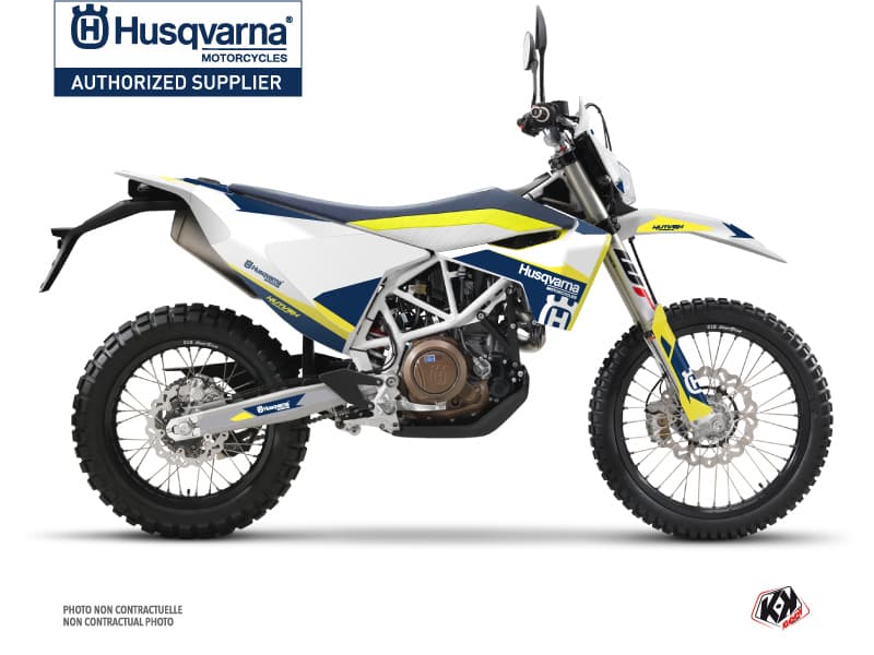 kit graphique motocross husqvarna enduro 701 orbit blanc  