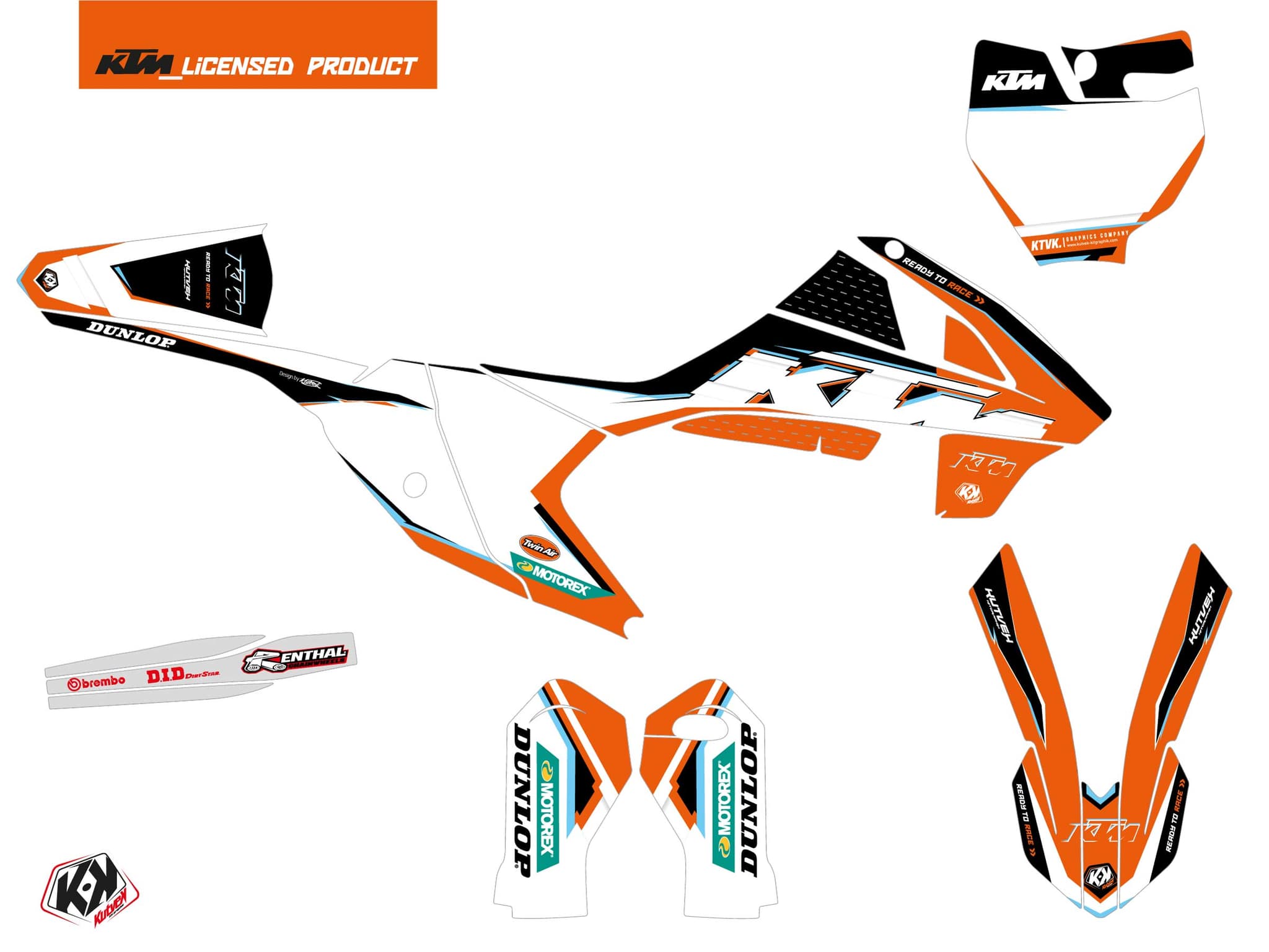 deko-set moto-cross origin-k22 ktm 65 sx schwarz | KTM | Kutvek - View 2