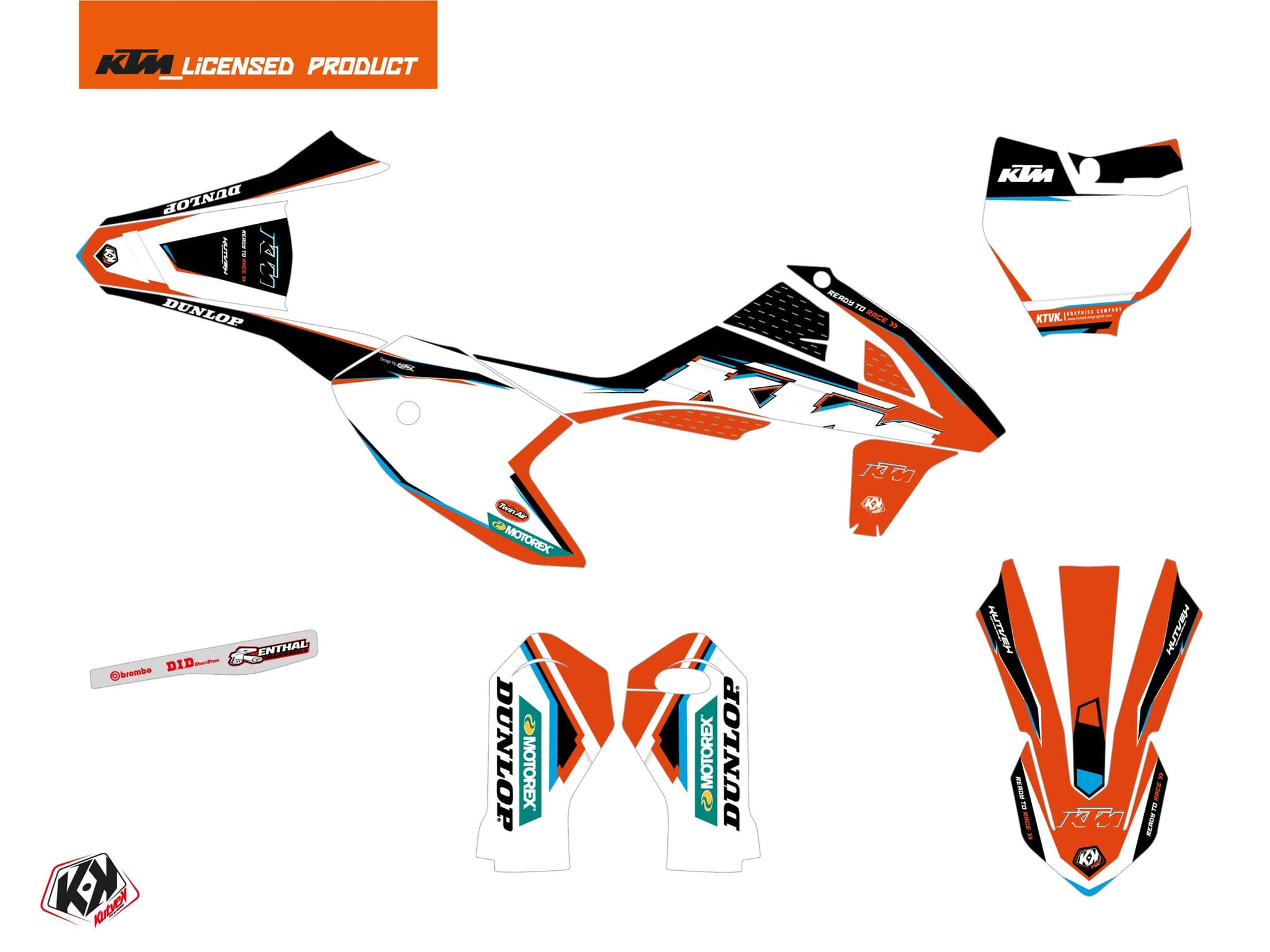 deko-set moto-cross origin-k22 ktm 50 sx schwarz | KTM | Kutvek - View 2