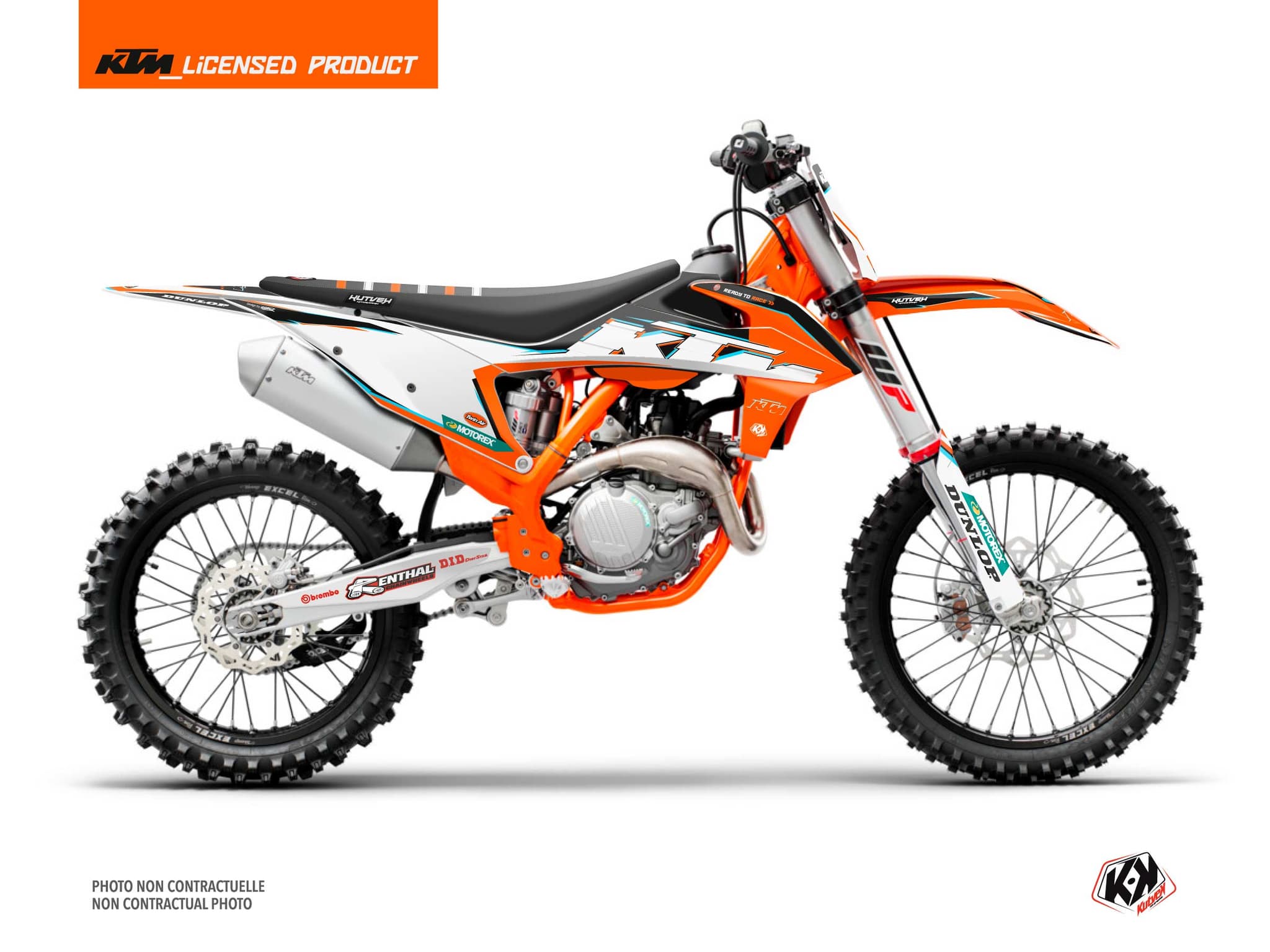 Kit graphique Moto Cross Origin-K22 KTM 300 XC Noir