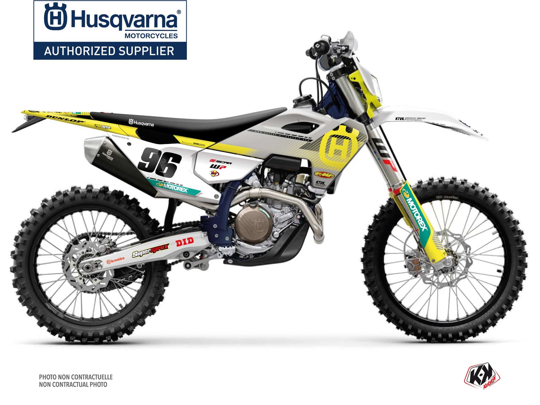 kit graphique motocross husqvarna fe 501 origin k24 gris  