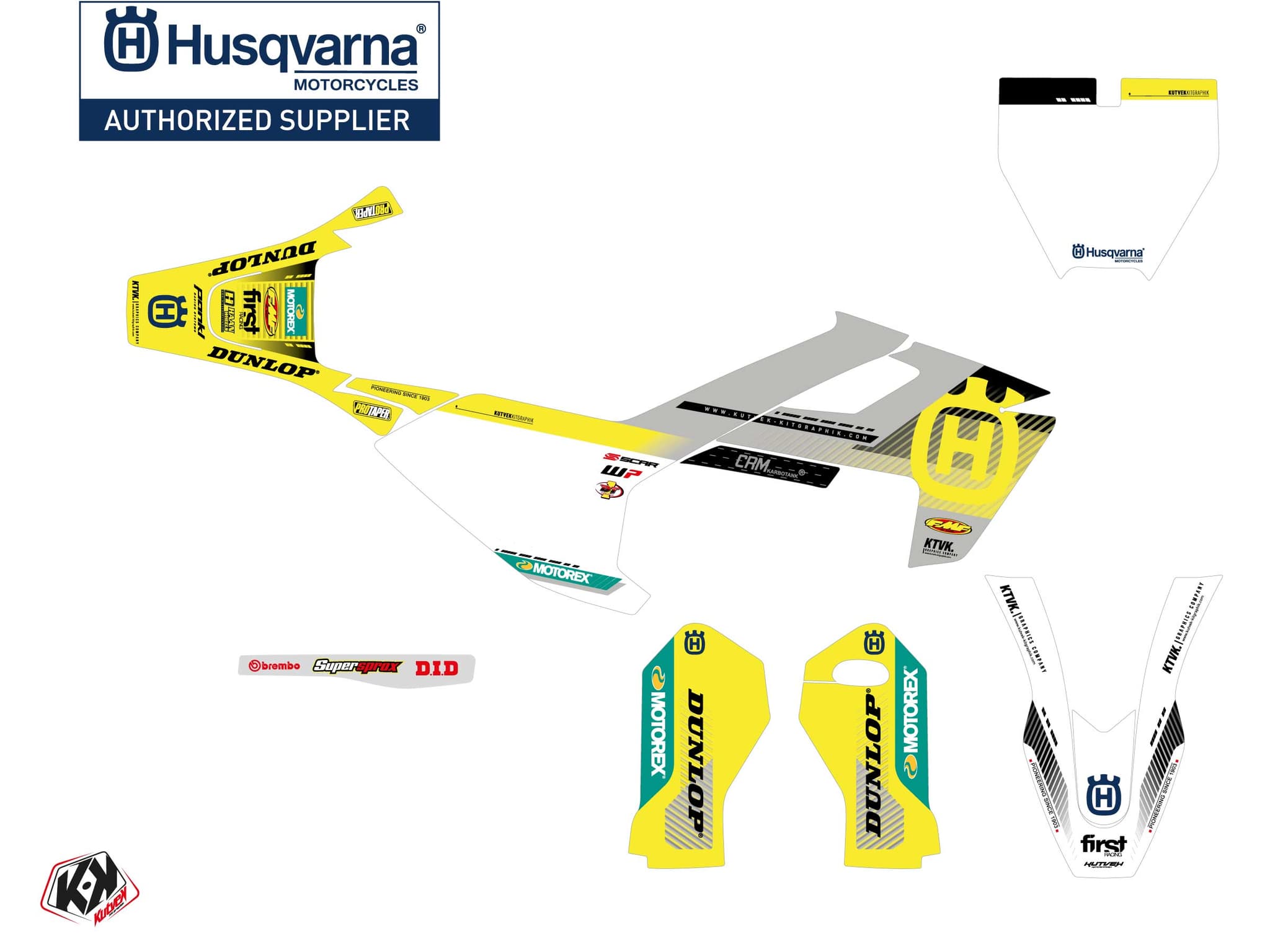 dirt bike husqvarna tc 50 origin k24 grey  graphic kit | Husqvarna | Kutvek - View 2