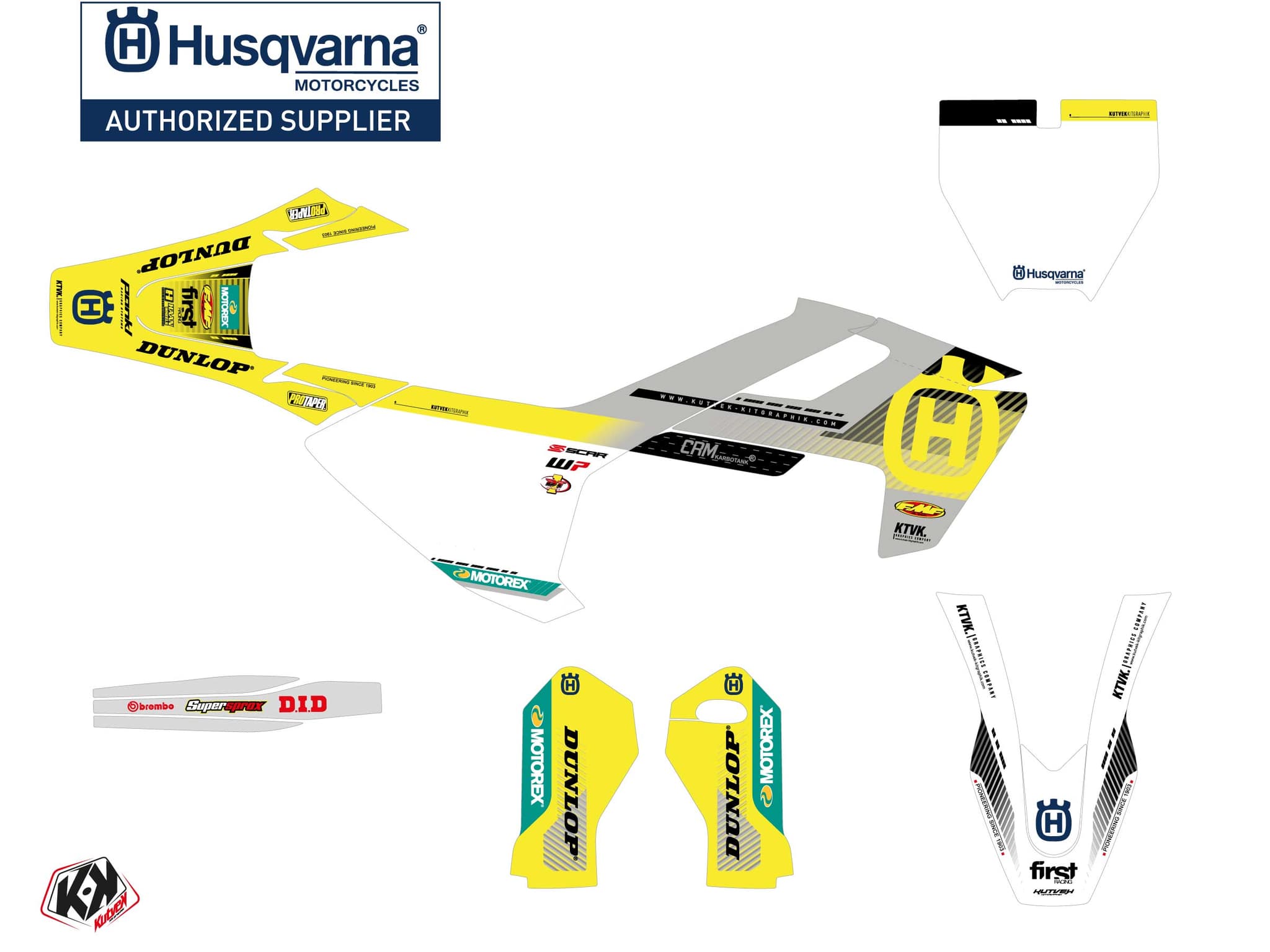 kit graphique motocross husqvarna tc 65 origin k24 gris | Husqvarna | Kutvek - View 2