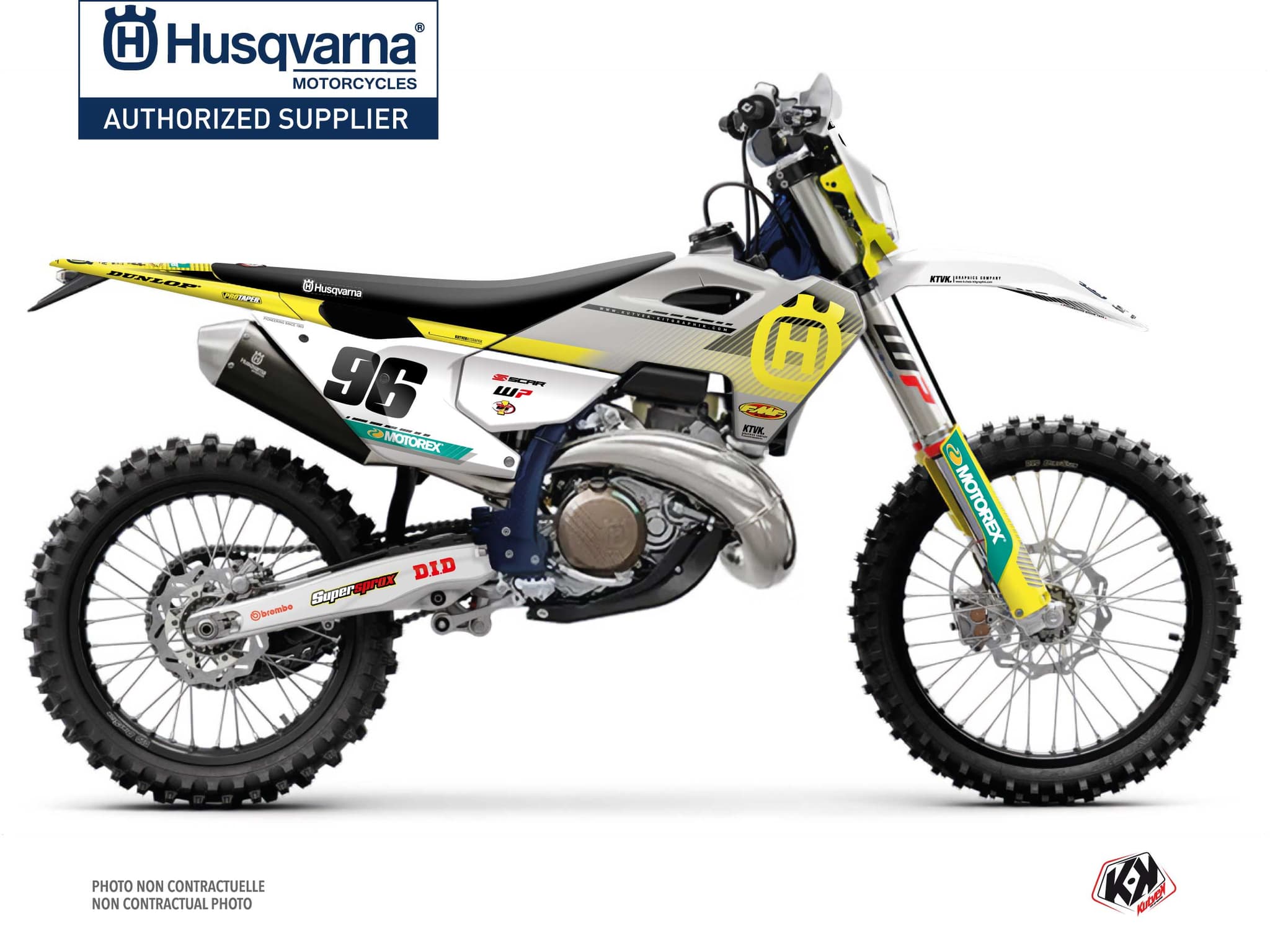 kit graphique motocross husqvarna te 150 origin k24 gris  