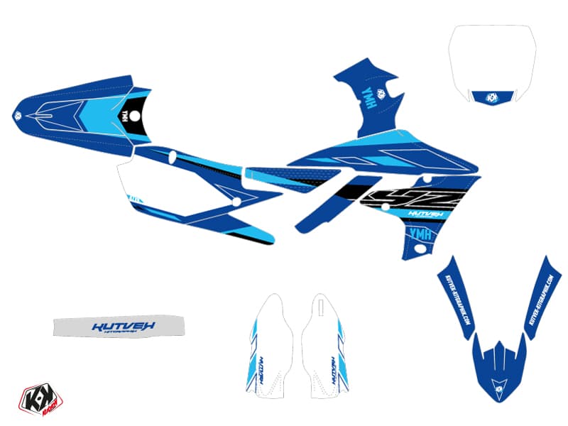 dirt bike yamaha yz 450 f outline cyan  graphic kit | 450 YZF | Kutvek - View 2