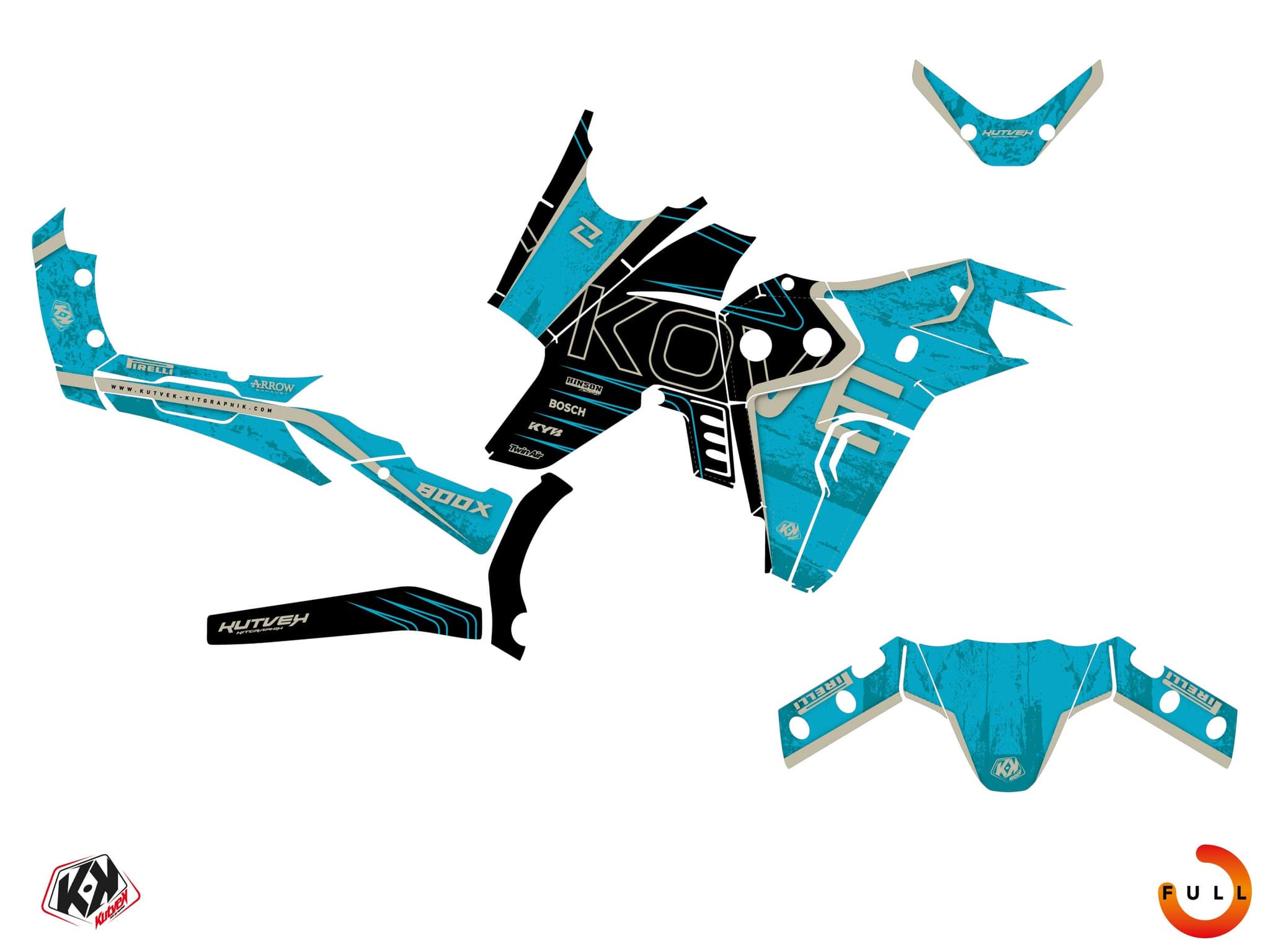 Kit graphique Moto KOVE X 800 OUTRIDE Bleu | Kove | Kutvek - View 3