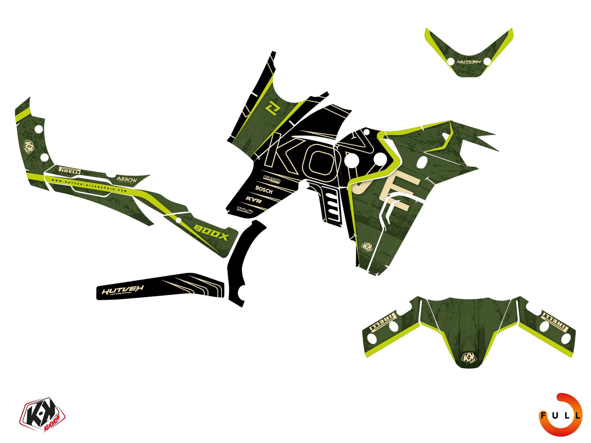 Kit graphique Moto KOVE X 800 OUTRIDE Vert | Kove | Kutvek - View 3