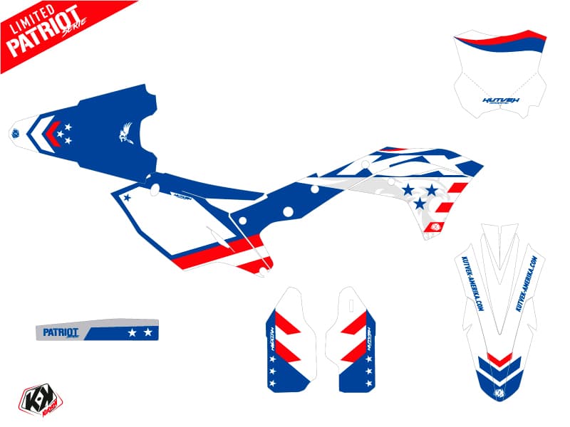 kit graphique motocross kawasaki kx 250 f patriot bleu | Kawasaki | Kutvek - View 2