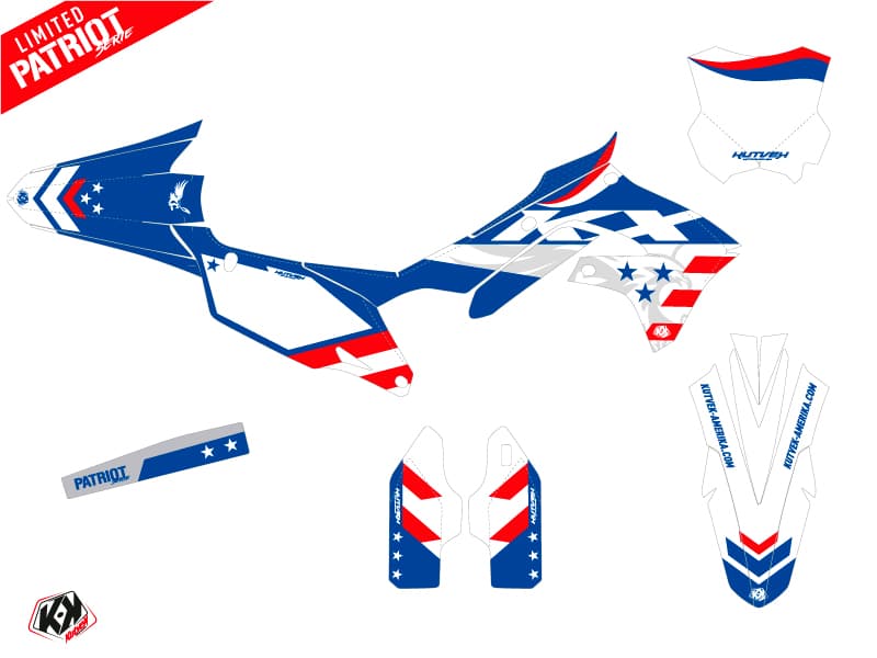 kit graphique motocross kawasaki kx 450 f patriot bleu | Kawasaki | Kutvek - View 2