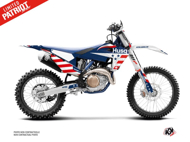 kit graphique motocross husqvarna tc 125 patriot bleu  