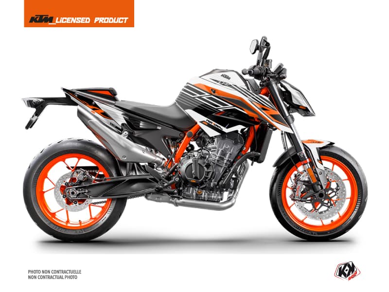 kit graphique moto ktm duke 890 perform noir-blanc  