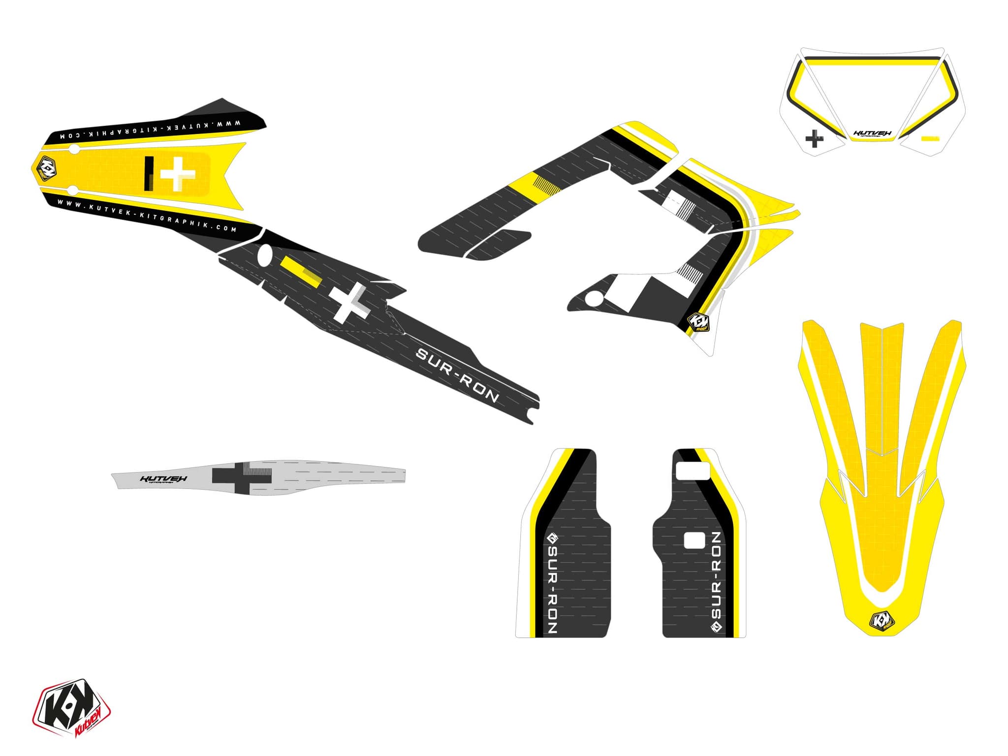 dirt bike sur-ron storm-bee enduro polar yellow  graphic kit | Sur-Ron | Kutvek - View 2