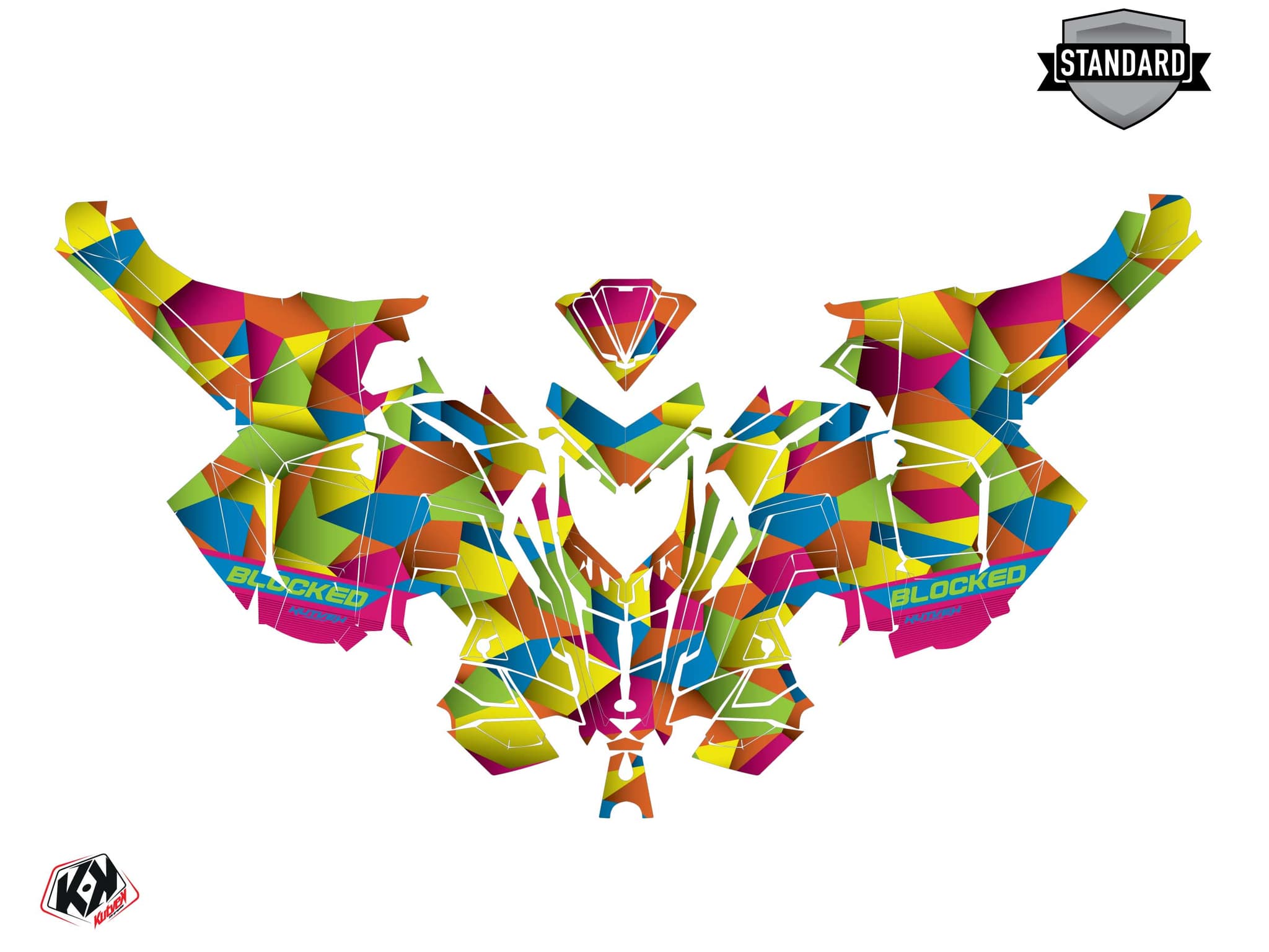 snowmobile polaris 600r race sled blocked colors  graphic kit | Polaris | Kutvek - View 2