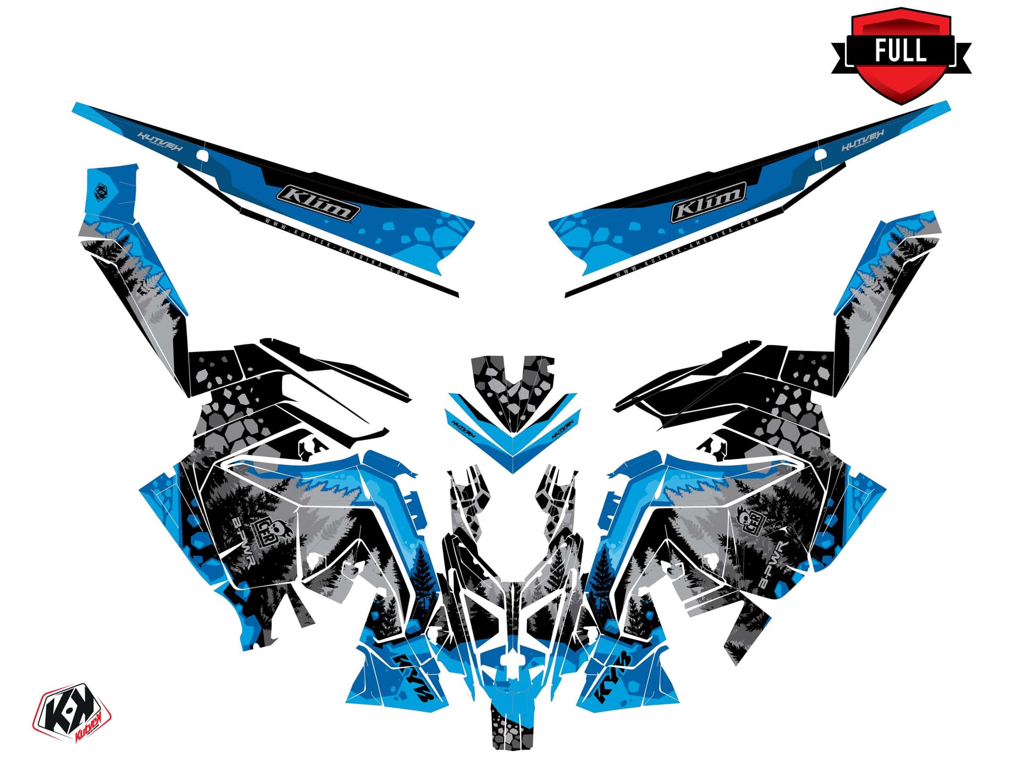 snowmobile polaris 600r race sled garnet blue  graphic kit | Polaris | Kutvek - View 3