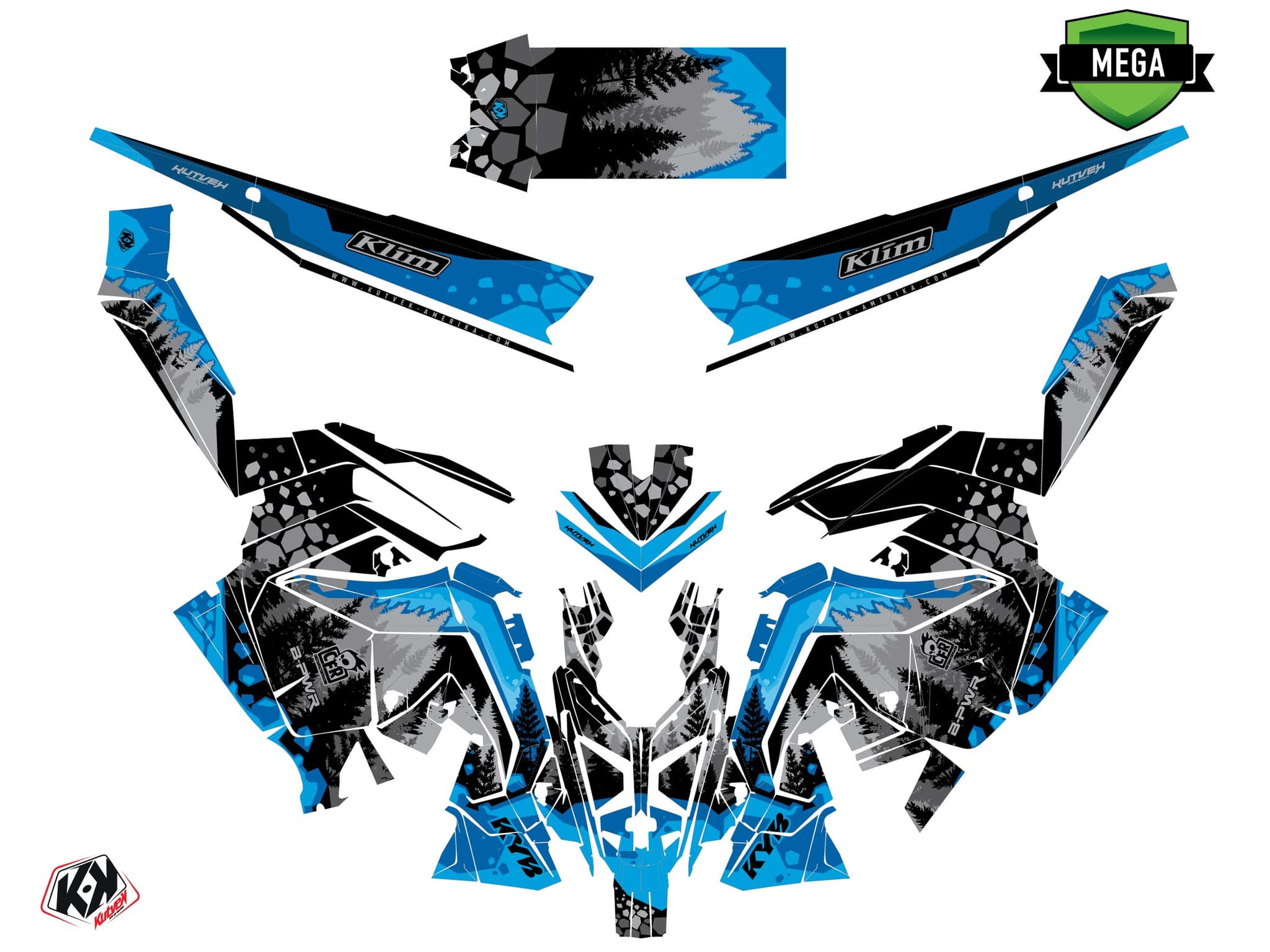snowmobile polaris 600r race sled garnet blue  graphic kit | Polaris | Kutvek - View 4