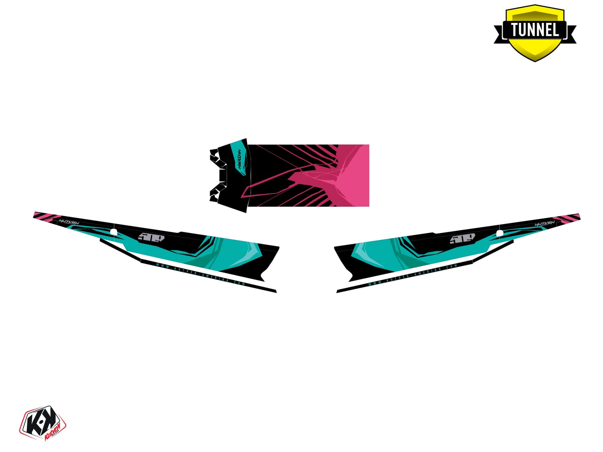 snowmobile polaris 600r race sled kliff pink  graphic kit | Polaris | Kutvek - View 5