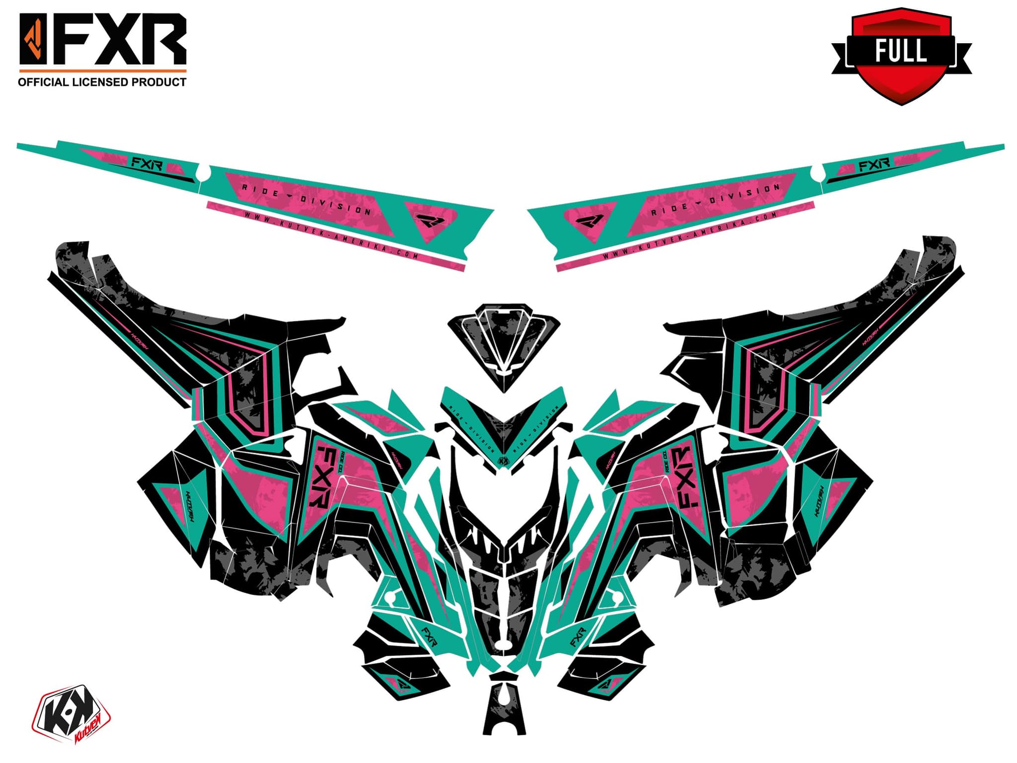 Kit graphique Motoneige POLARIS 600R Race Sled LIKENS Rose | Polaris | Kutvek - View 3
