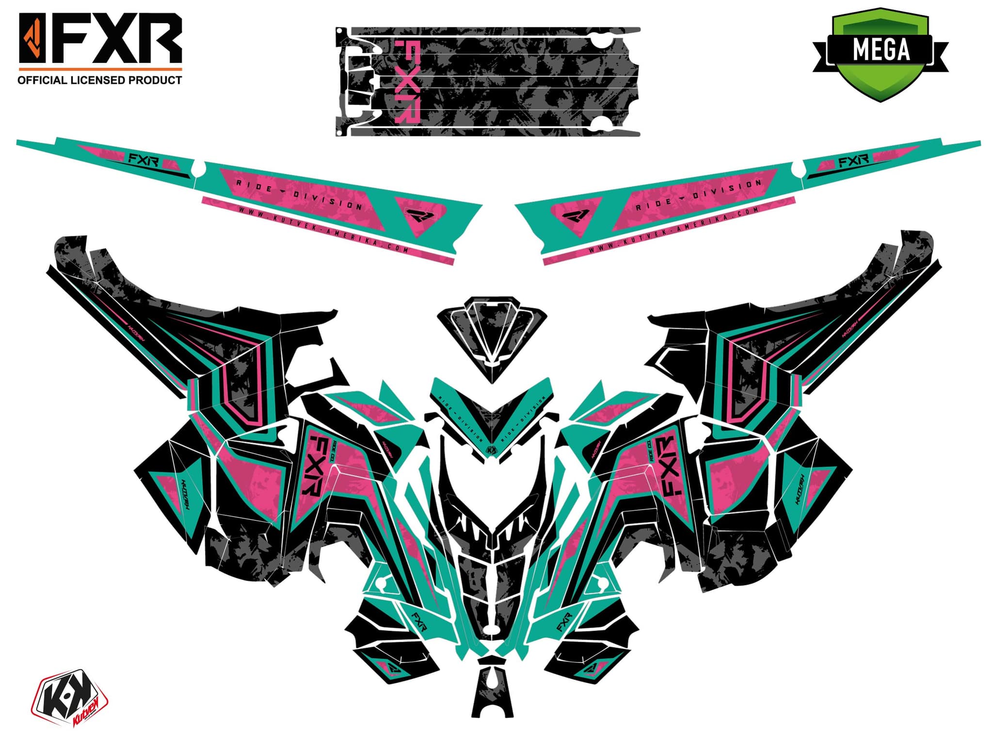 Kit graphique Motoneige POLARIS 600R Race Sled LIKENS Rose | Polaris | Kutvek - View 4
