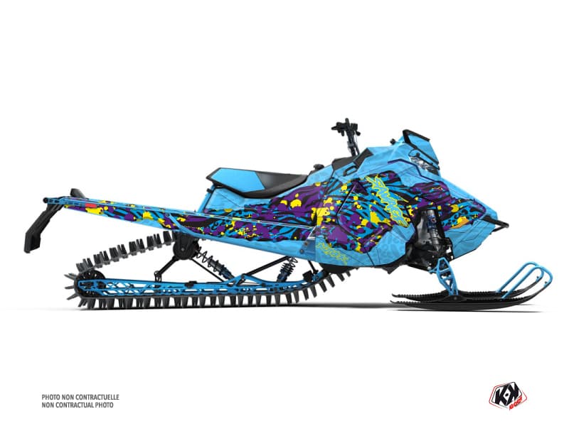kit déco motoneige polaris rmk pro matryx savage bleu-mauve   