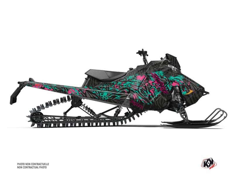 kit déco motoneige polaris rmk pro matryx savage noir-rose-mint   