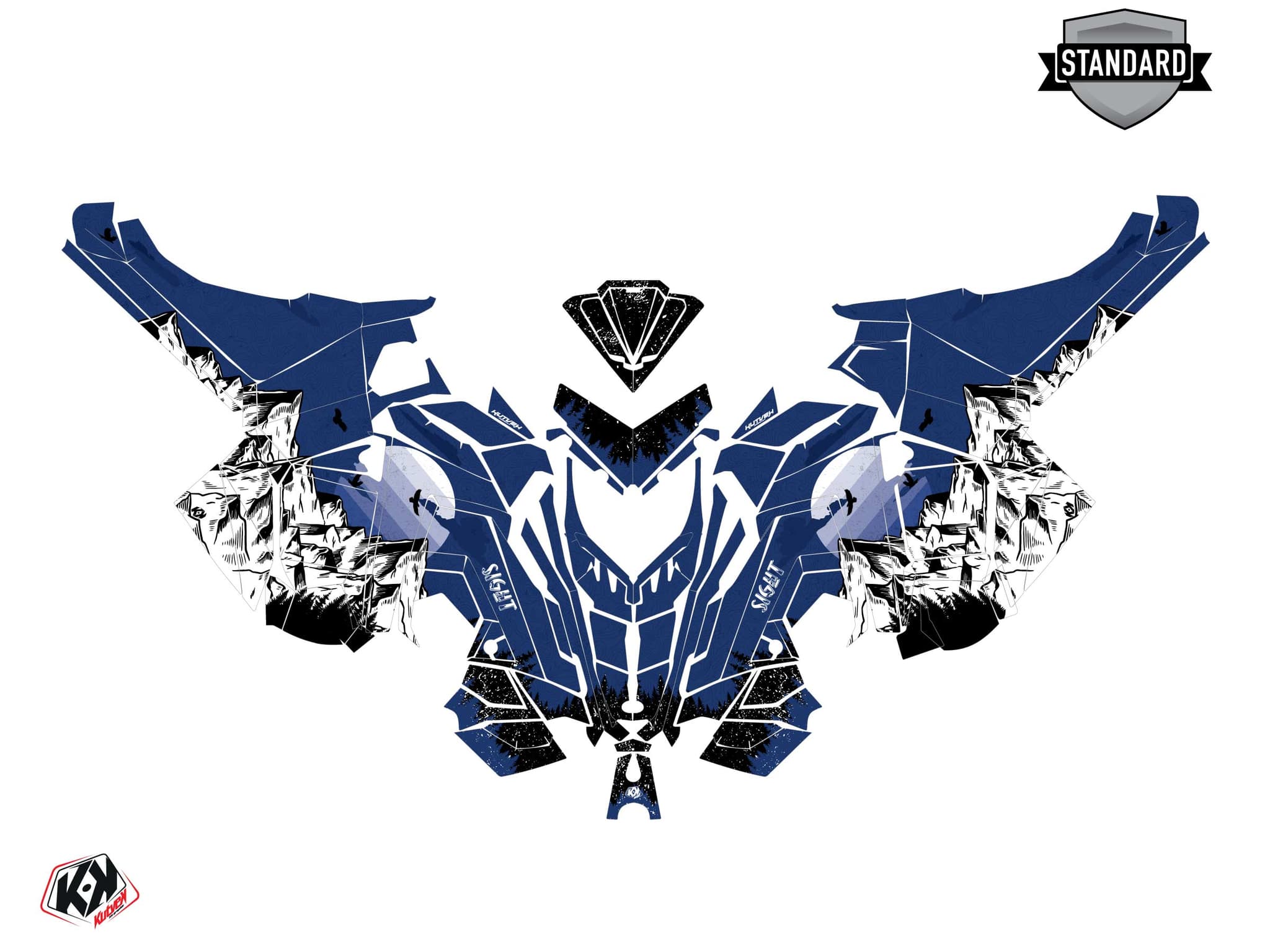 snowmobile polaris 600r race sled sight blue  graphic kit | Polaris | Kutvek - View 2