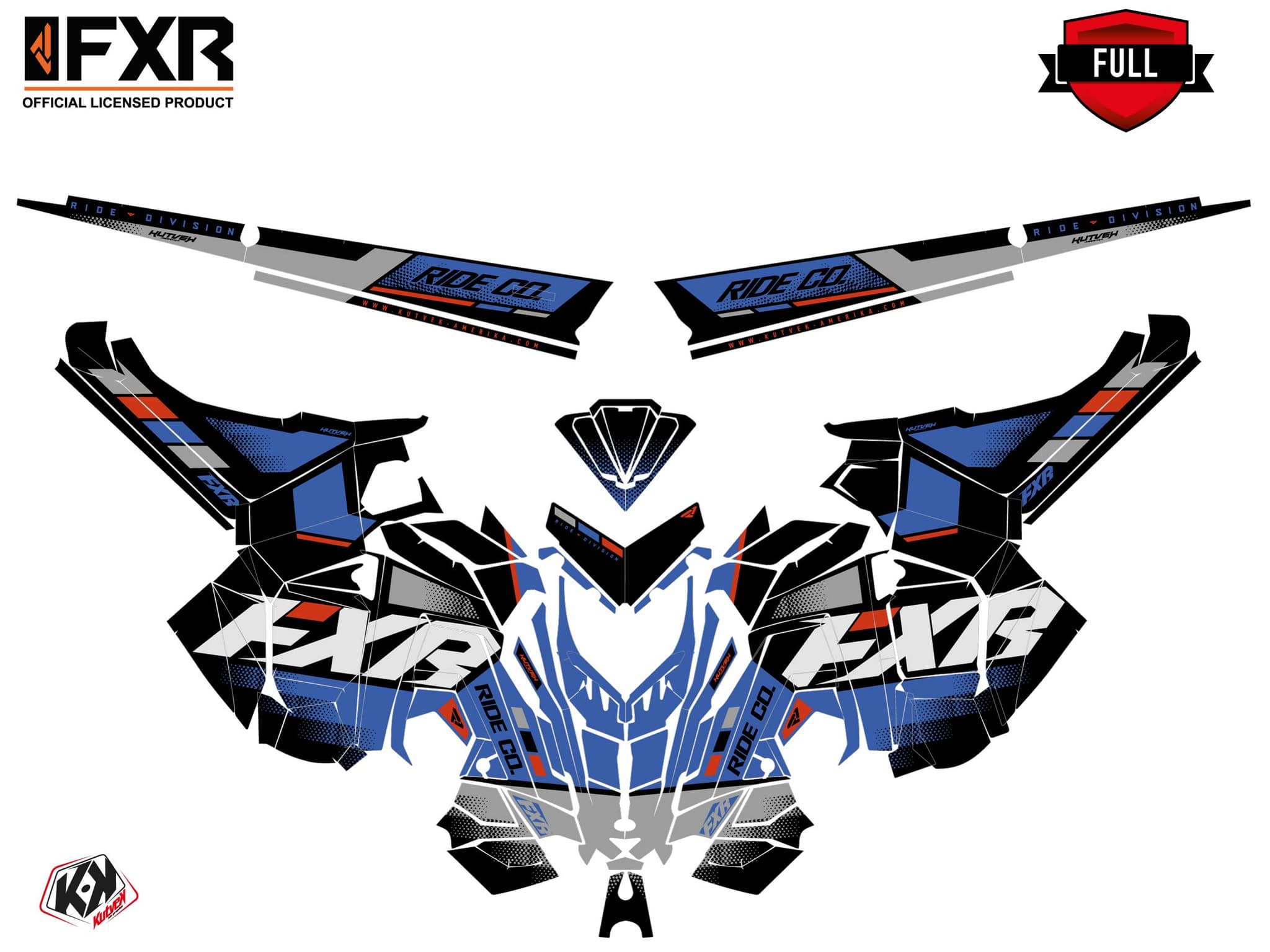 Snowmobile POLARIS 600R Race Sled SKAL Blue graphic kit | Polaris | Kutvek - View 3