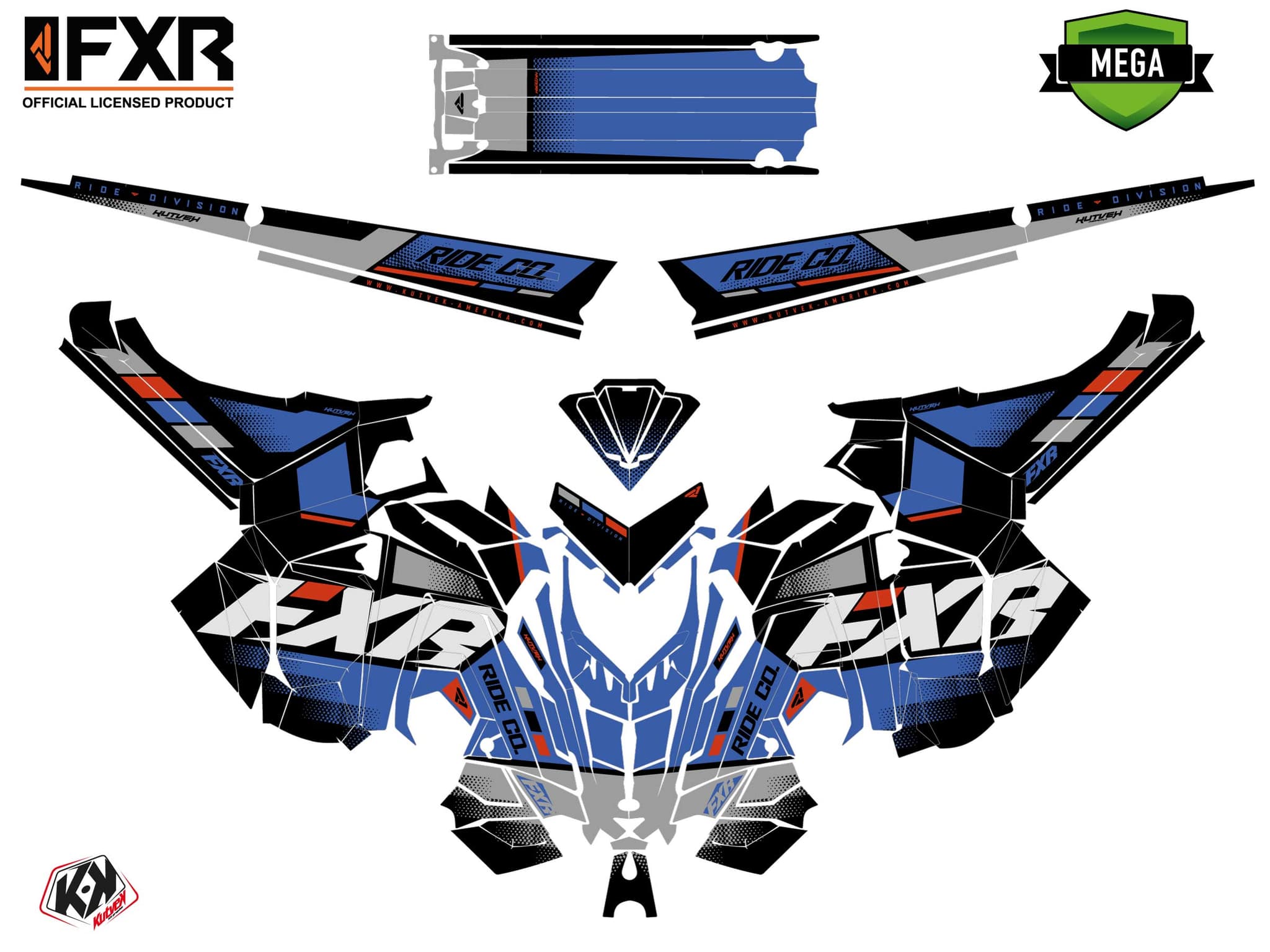 Snowmobile POLARIS 600R Race Sled SKAL Blue graphic kit | Polaris | Kutvek - View 4