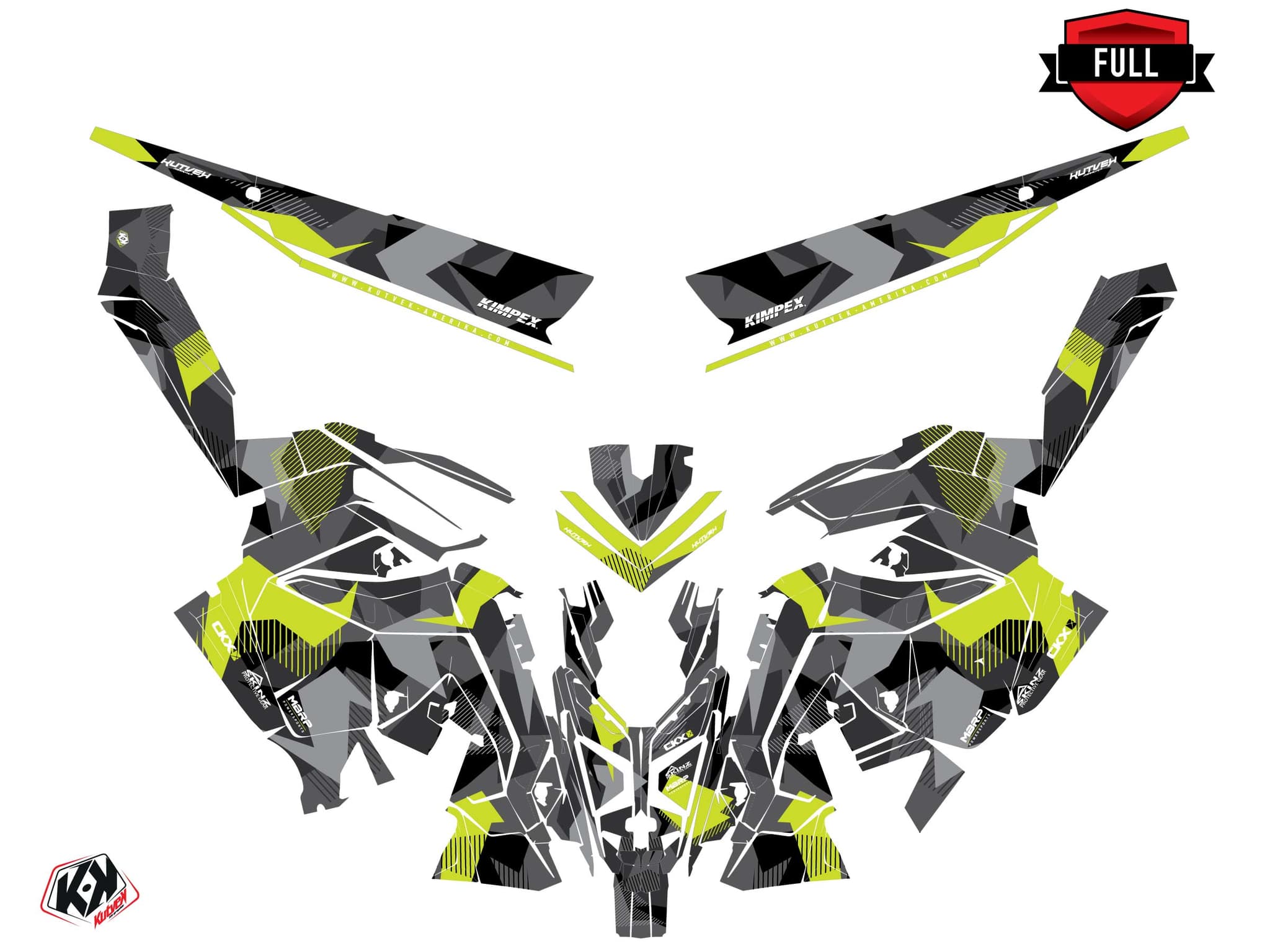 Snowmobile POLARIS SWITCHBACK PRO X UNIT Yellow graphic kit | Polaris | Kutvek - View 3