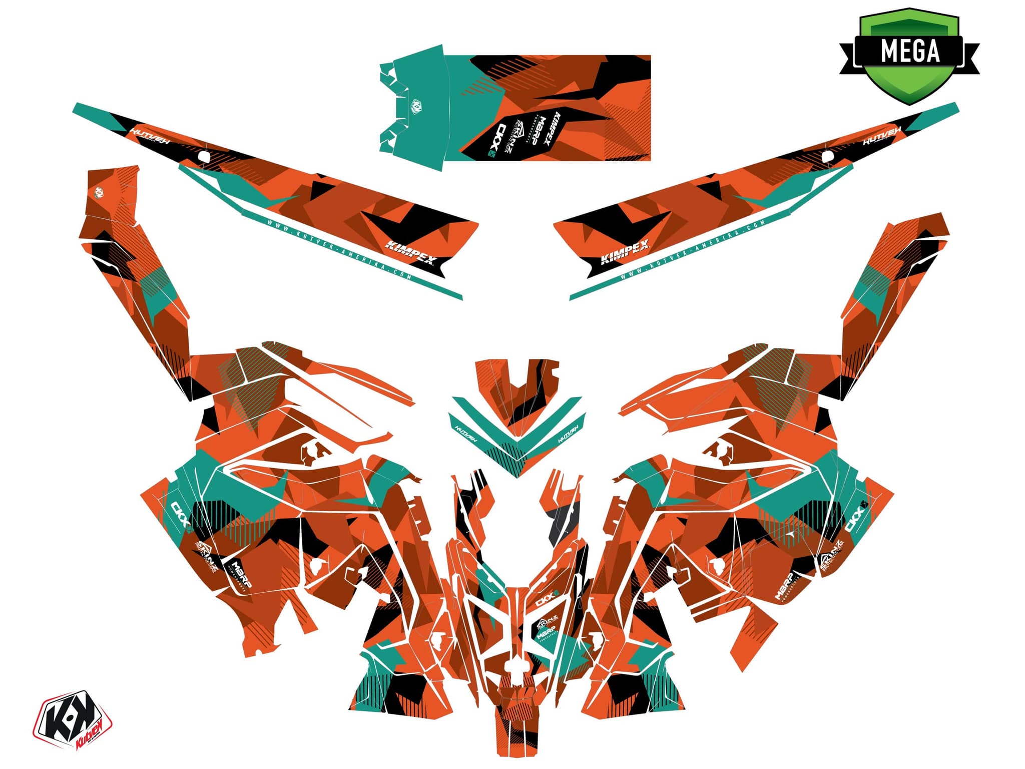 Snowmobile POLARIS SWITCHBACK PRO X UNIT Orange graphic kit | Polaris | Kutvek - View 4