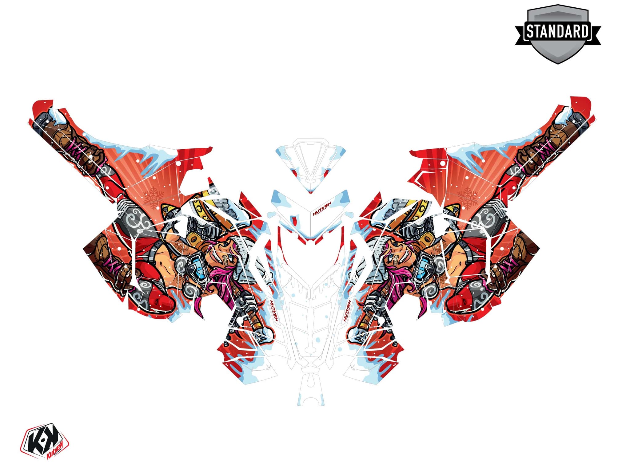 Polaris Switchback XC Xena Red Snowmobile Graphic Kit | Polaris | Kutvek - View 2